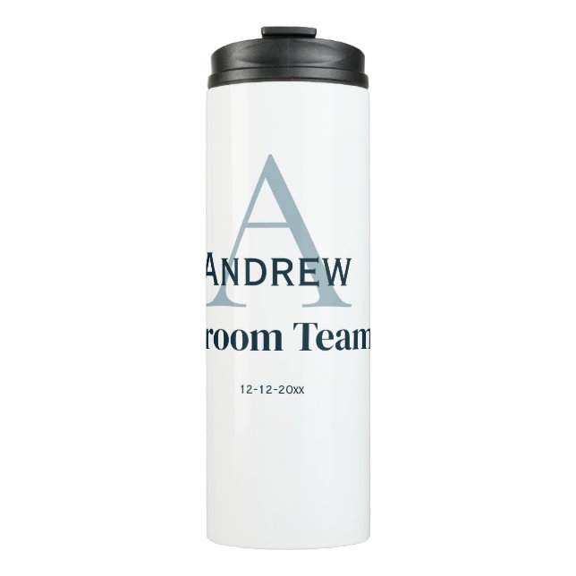 personalisierte Trauzeugen von einfachen Monogramm Thermosbecher (Vorderseite)