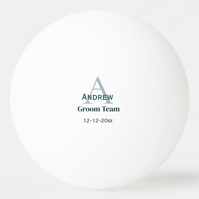 personalisierte Trauzeugen von einfachen Monogramm Tischtennisball (Vorderseite)