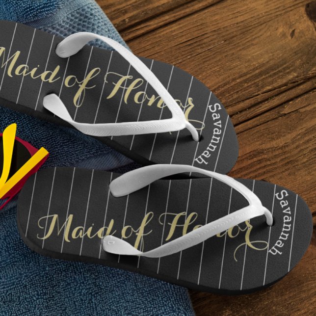 Personalisierte Trauzeugin Golden Yellow Flip Flops (Von Creator hochgeladen)
