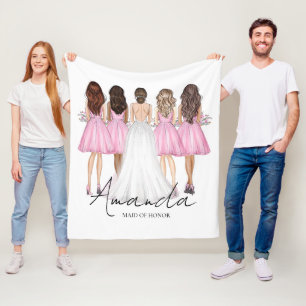 Personalisierte Trauzeugin Individuelle Name-Gesch Fleecedecke