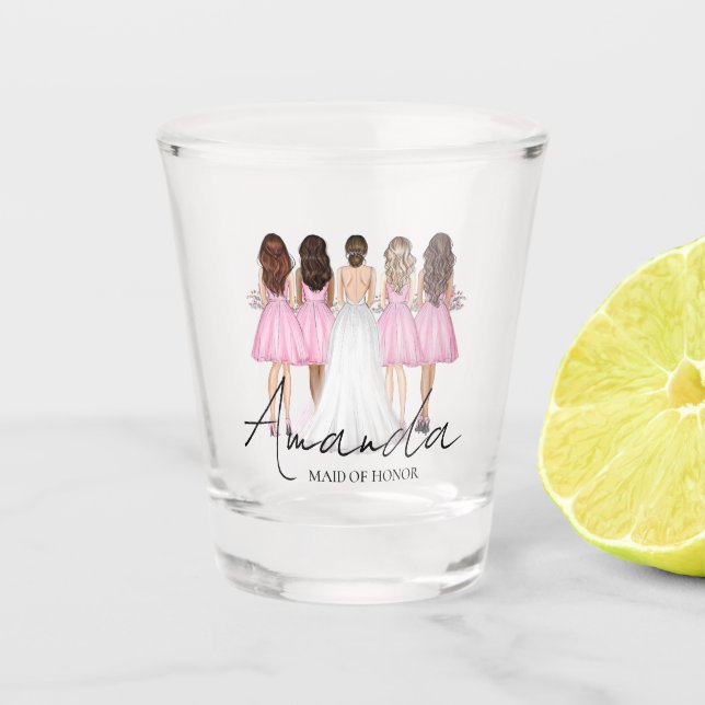 Personalisierte Trauzeugin Individuelle Name-Gesch Schnapsglas (Vorderseite)