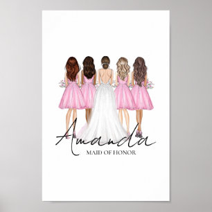 Personalisierte Trauzeugin Individuelle Name Poster