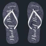 Personalisierte Trauzeugin Navyor Flip Flops<br><div class="desc">Navy und White Damask Muster - Ändern Sie die Farbe durch Klicken auf Anpassen. Und sagen Sie alles, was Sie gewollt haben. Machen Sie diese eine Art Flip Flops, die Ihre Nachricht auf ihnen haben. Sei das Gerede vom Strand! Personalisiert mit Ihrem Namen oder was auch immer und Titel oder...</div>