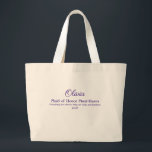 Personalisierte Trauzeugin Tote Tasche<br><div class="desc">Personalisierte Trauzeugin Tote Tasche - Feiern Sie Ihre Trauzeugin mit dieser stilvollen und praktischen personalisierten Tasche! Diese Tasche ist perfekt für Hochzeitsgeschenke, Junggeselinnen-Abschied-Goodies oder Alltagsreichtümer geeignet, sie ist ein nachdenkliches und vielseitiges Geschenk, das sie Liebe geben wird. Passen Sie es mit ihrem Namen, einer speziellen Nachricht oder einem lustigen Zitat...</div>