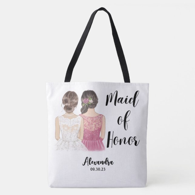 Personalisierte Trauzeugin Tote Tasche (Vorderseite)