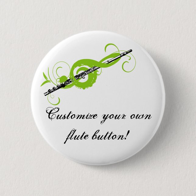 Personalisierte Treble Clef & Flute Button (Vorderseite)