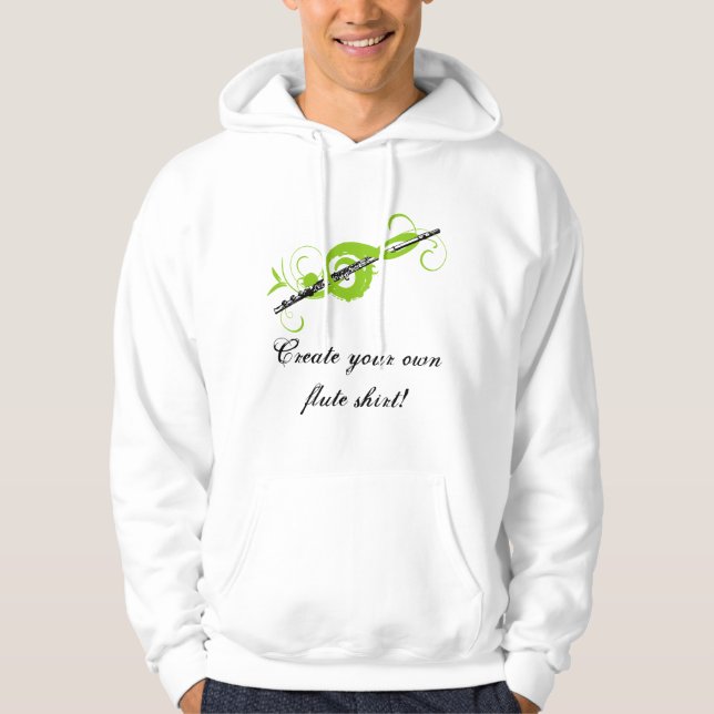 Personalisierte Treble Clef & Flute Hoodie (Vorderseite)