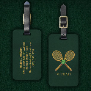 Personalisierte trendige Tennisballschläger Gepäckanhänger