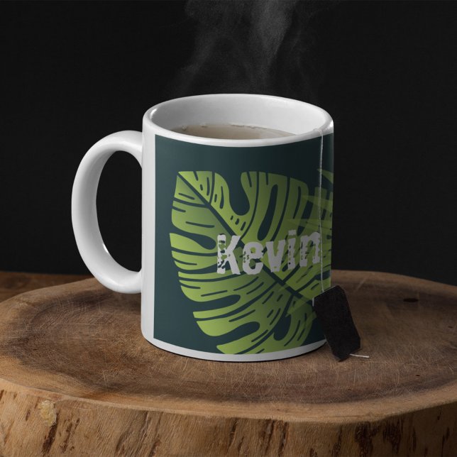 Personalisierte tropische Amazonas-Blätter Kaffeetasse (Von Creator hochgeladen)