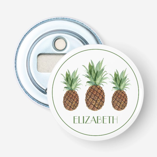 Personalisierte tropische Ananas Flaschenöffner (Vorderseite)