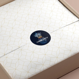 Personalisierte tropische Ananas Runder Aufkleber