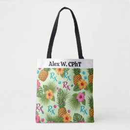 Personalisierte Tropische Ananas & RX Pharmacy-Tas Tasche
