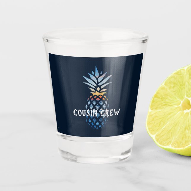 Personalisierte tropische Ananas Schnapsglas (Vorderseite)