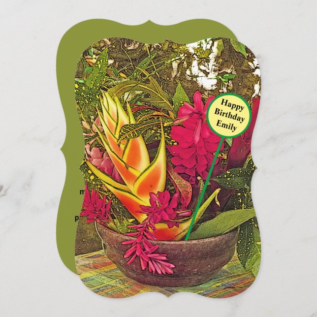 PERSONALISIERTE TROPISCHE BLUME (Vorne/Hinten)