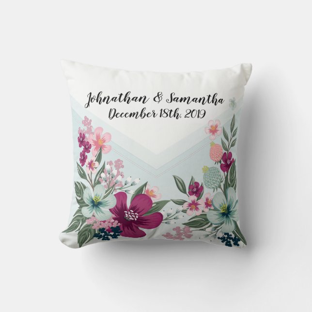 Personalisierte tropische Blume des 16"x16" Kissen (Vorderseite)