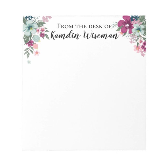 Personalisierte tropische Blume des Notepad auf We Notizblock (Vorderseite)