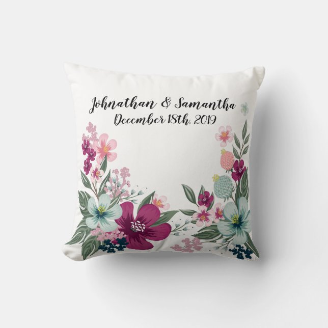 Personalisierte tropische Blume mit 16"x16" Kissen (Vorderseite)