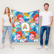 Personalisierte Tropische Blume Monogramm EDIT