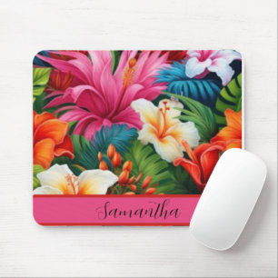 Personalisierte tropische Blume Mousepad