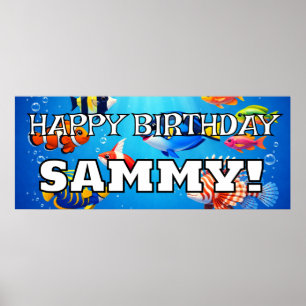 Personalisierte tropische Fische HAPPY BIRTHDAY  Poster
