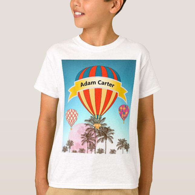 Personalisierte tropische Heißluft-Ballone T-Shirt (Vorderseite)