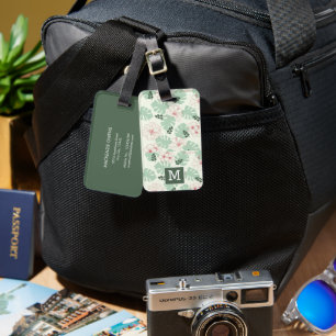 Personalisierte tropische Monstera-Pflanze Gepäckanhänger