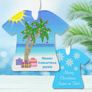 Personalisierte, tropische Weihnachtsbaumdekoratio Ornament