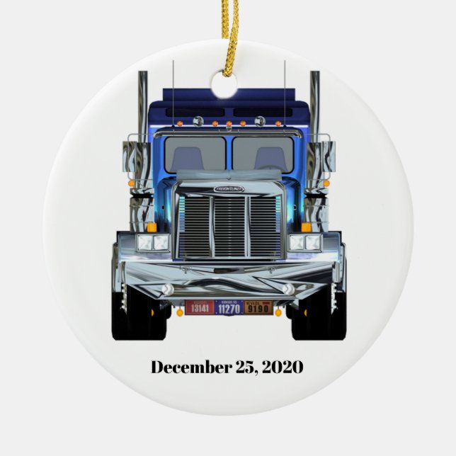 Personalisierte Trucker-Ornament Keramik Ornament (Vorne)