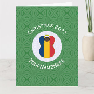 Personalisierte tschadische Engel-Weihnachtsflagge Karte