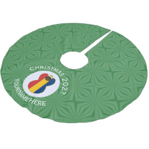 Personalisierte tschadische Engel-Weihnachtsflagge Polyester Weihnachtsbaumdecke