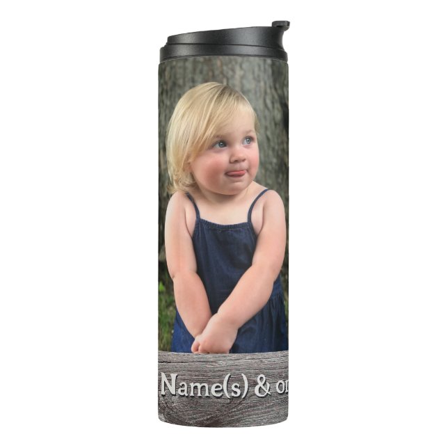 Personalisierte Tumbler mit Bildern und Namen, Thermosbecher (Nach links gedreht)