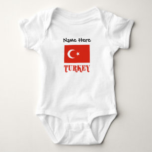 Personalisierte Türkei und türkische Flagge  Baby Strampler