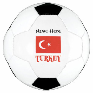 Personalisierte türkische Flagge mit Namen Fußball
