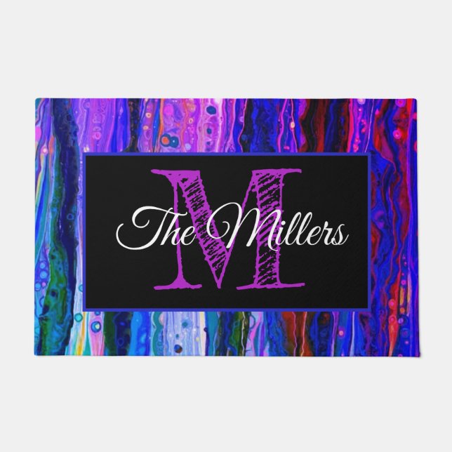 Personalisierte Türmatte bunt (Vorderseite)