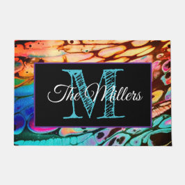 Personalisierte Türmatte bunt