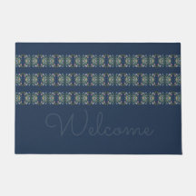 Personalisierte Türmatte in der Blues