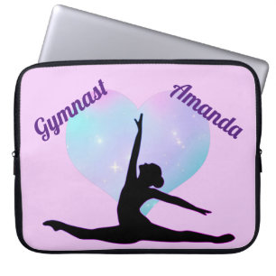 Personalisierte Turnbekleidung für Mädchen Lila Tu Laptopschutzhülle