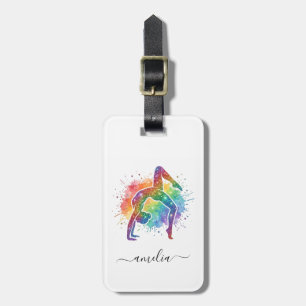 Personalisierte Turnen Glitter Gepäckanhänger