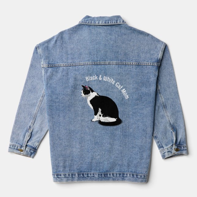 Personalisierte Tuxedo-Katze Jeansjacke (Rückseite)
