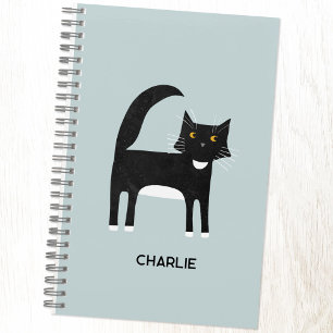 Personalisierte Tuxedo-Katze Notizbuch