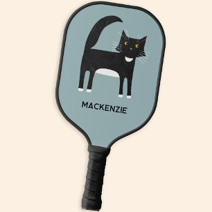 Personalisierte Tuxedo-Katze Pickleball Schläger