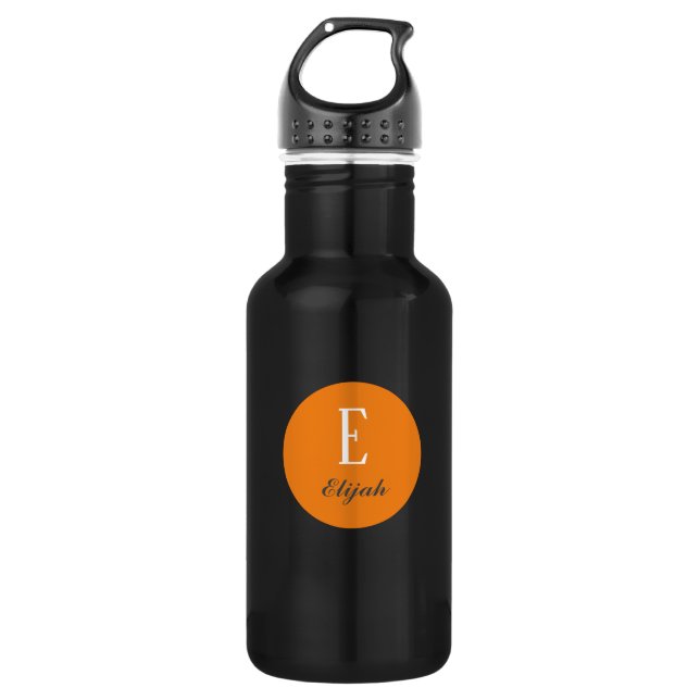 Personalisierte Twilight-Monogramm-Bezeichnung und Edelstahlflasche (Vorderseite)