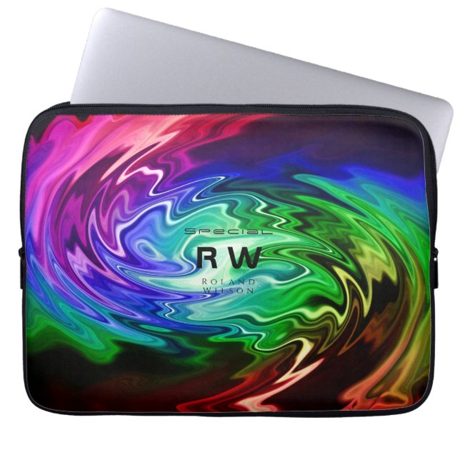 Personalisierte Twisted Liquid Multicolors Laptopschutzhülle (Vorderseite)