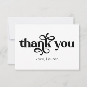 Personalisierte Typografie Flat Dankeschön Dankeskarte
