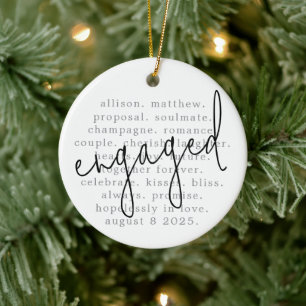 Personalisierte Typografie Wörter Verlobt Keramik Ornament