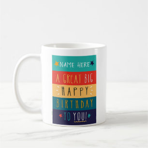 Personalisierte Typografie zum Geburtstag Kaffeetasse