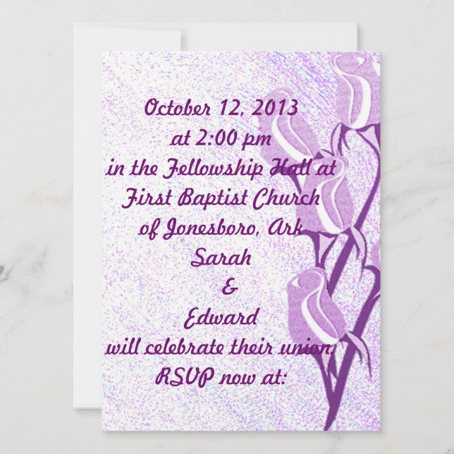 Personalisierte UAWG Event-Cards mit lila Rose Einladung (Vorderseite)