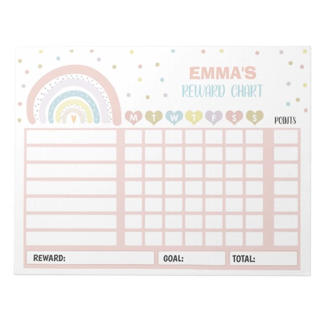 Personalisierte Übersicht über den Regenbogen Notizblock (Vorderseite)