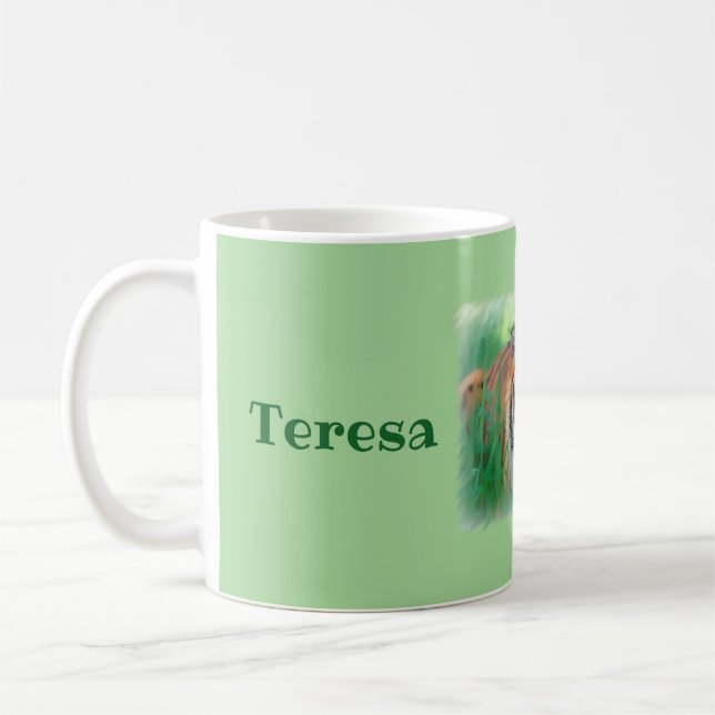 Personalisierte überwachte Tiger-Tasse Kaffeetasse (Links)
