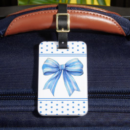 Personalisierte Uferfarbe Blau und Weiß Gepäckanhänger